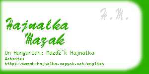 hajnalka mazak business card